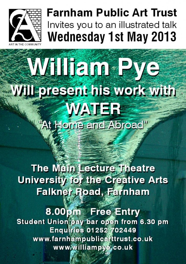 Talk in Farnham, Surrey, UK, 1st May 2013